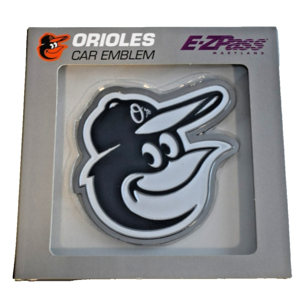 Baltimore Orioles Bird E-Z Pass Car Truck Emblem w Sticky Back New in Box